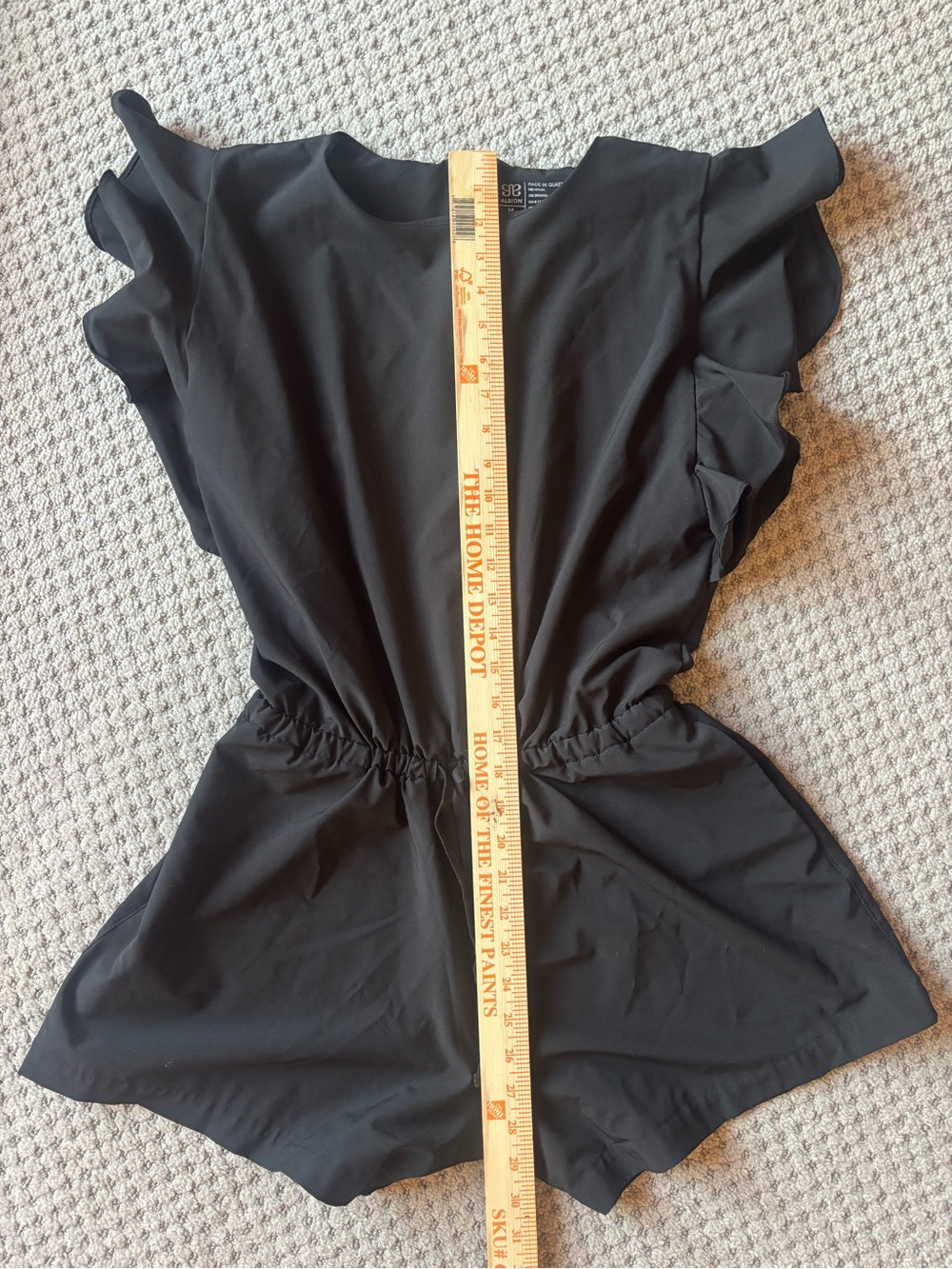 Albion Black Ruffle Sleeve Waist-Defined Romper - Picture 8 of 8